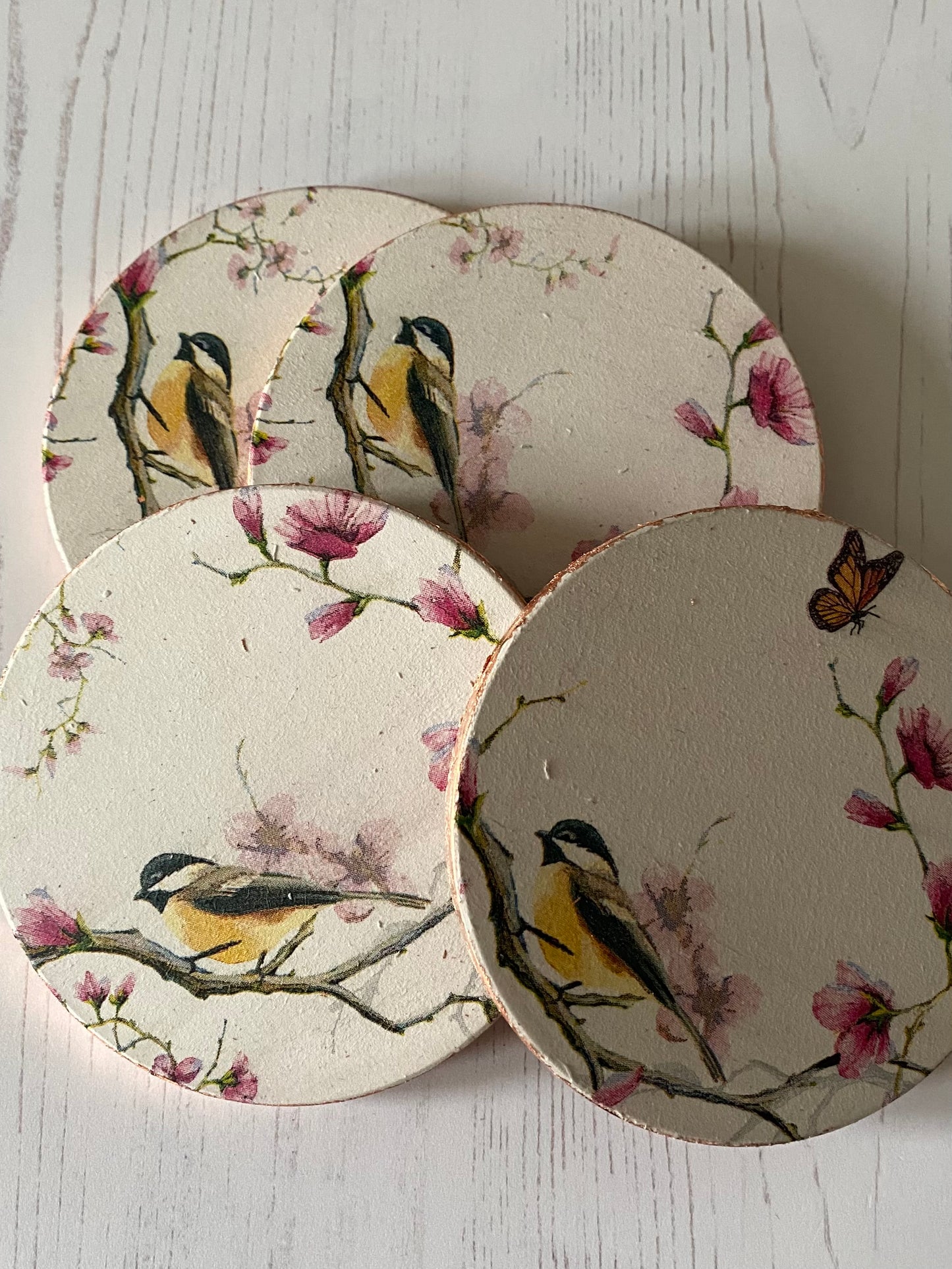 Bird in Blossom Coaster Set
