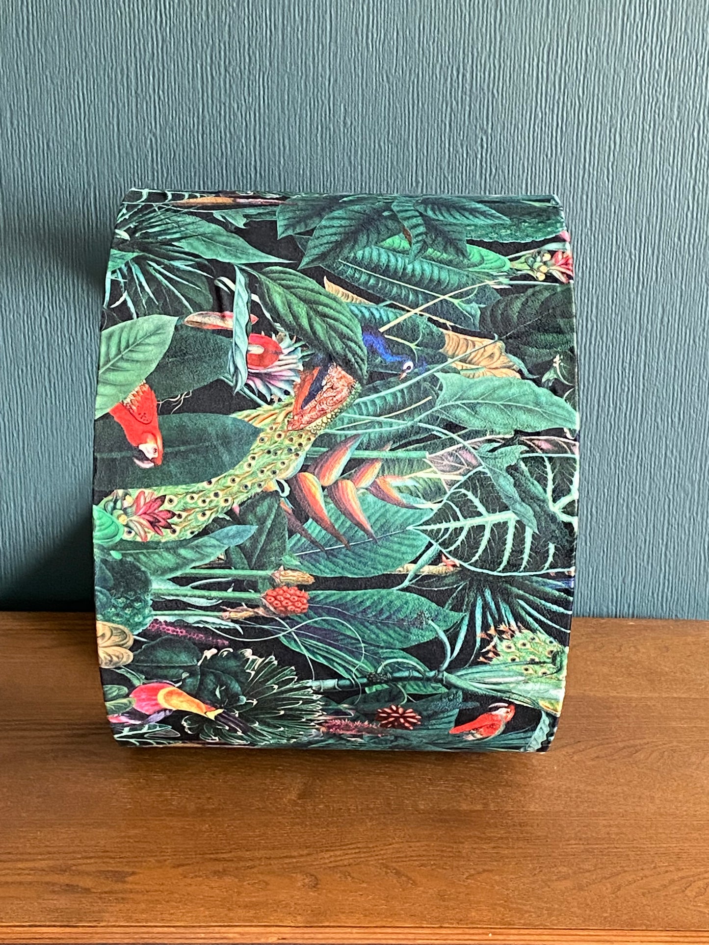 Jungle Birds Velvet Lampshade Black