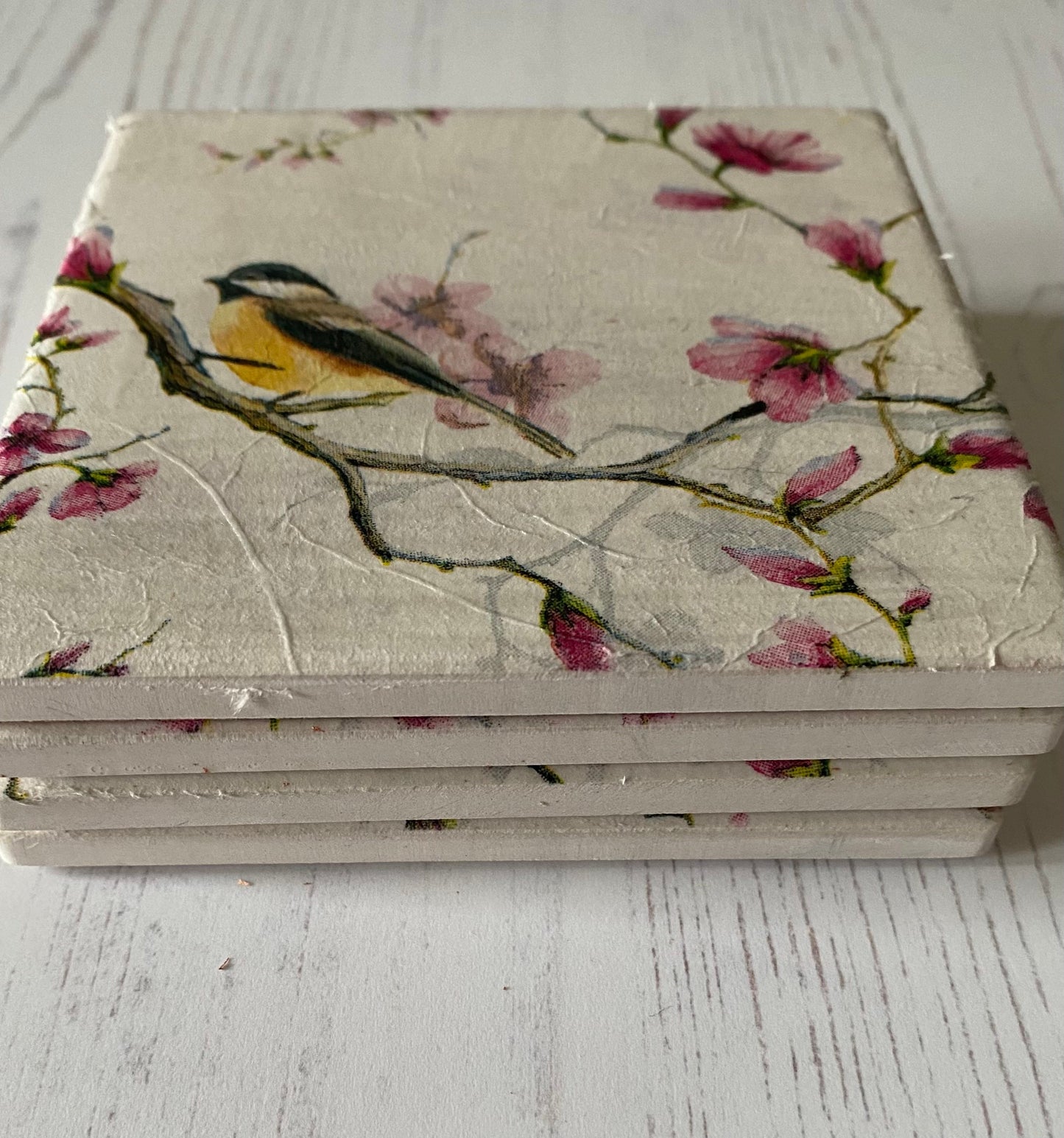 Bird in Blossom Coaster Set