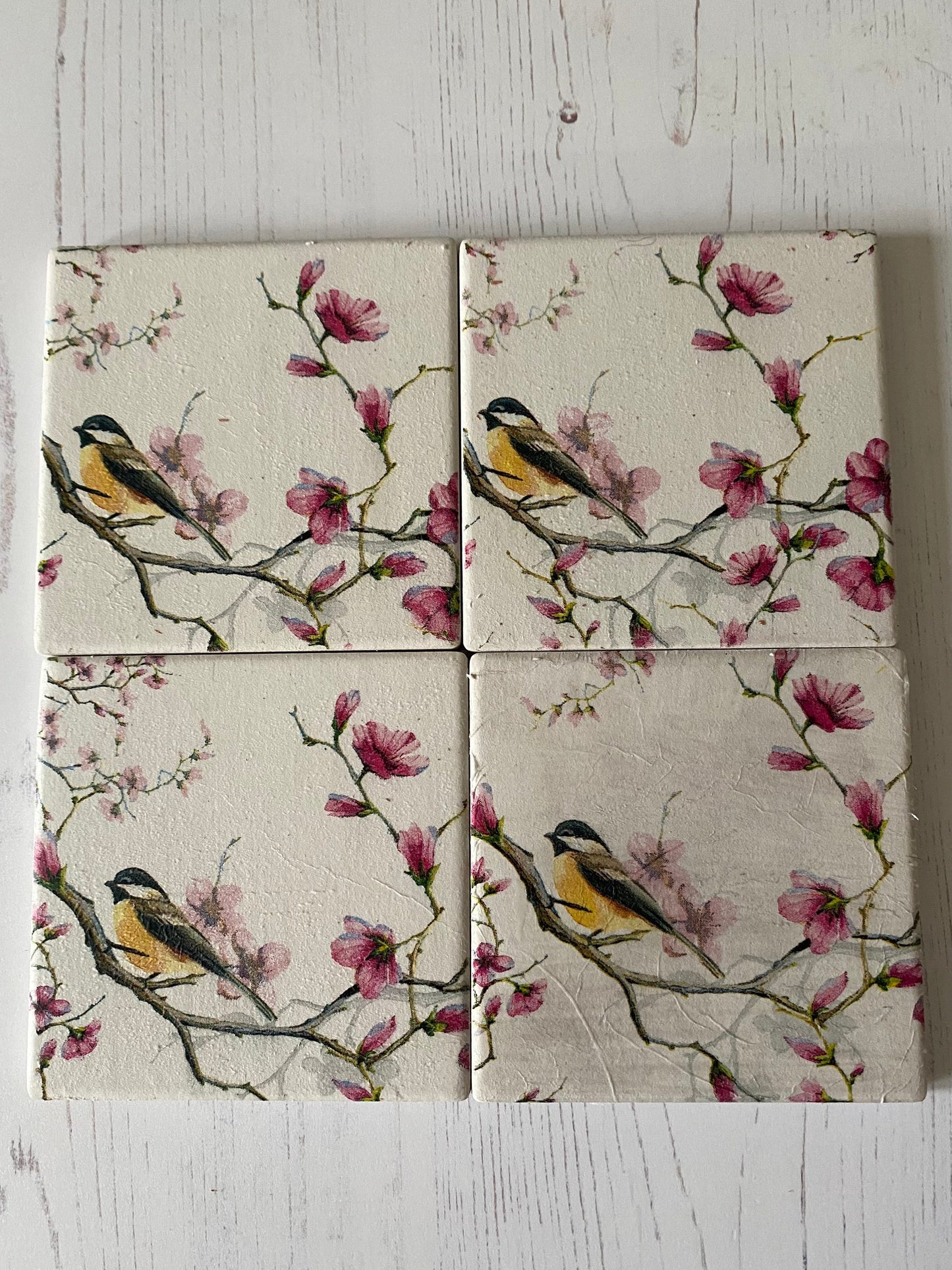 Bird in Blossom Coaster Set