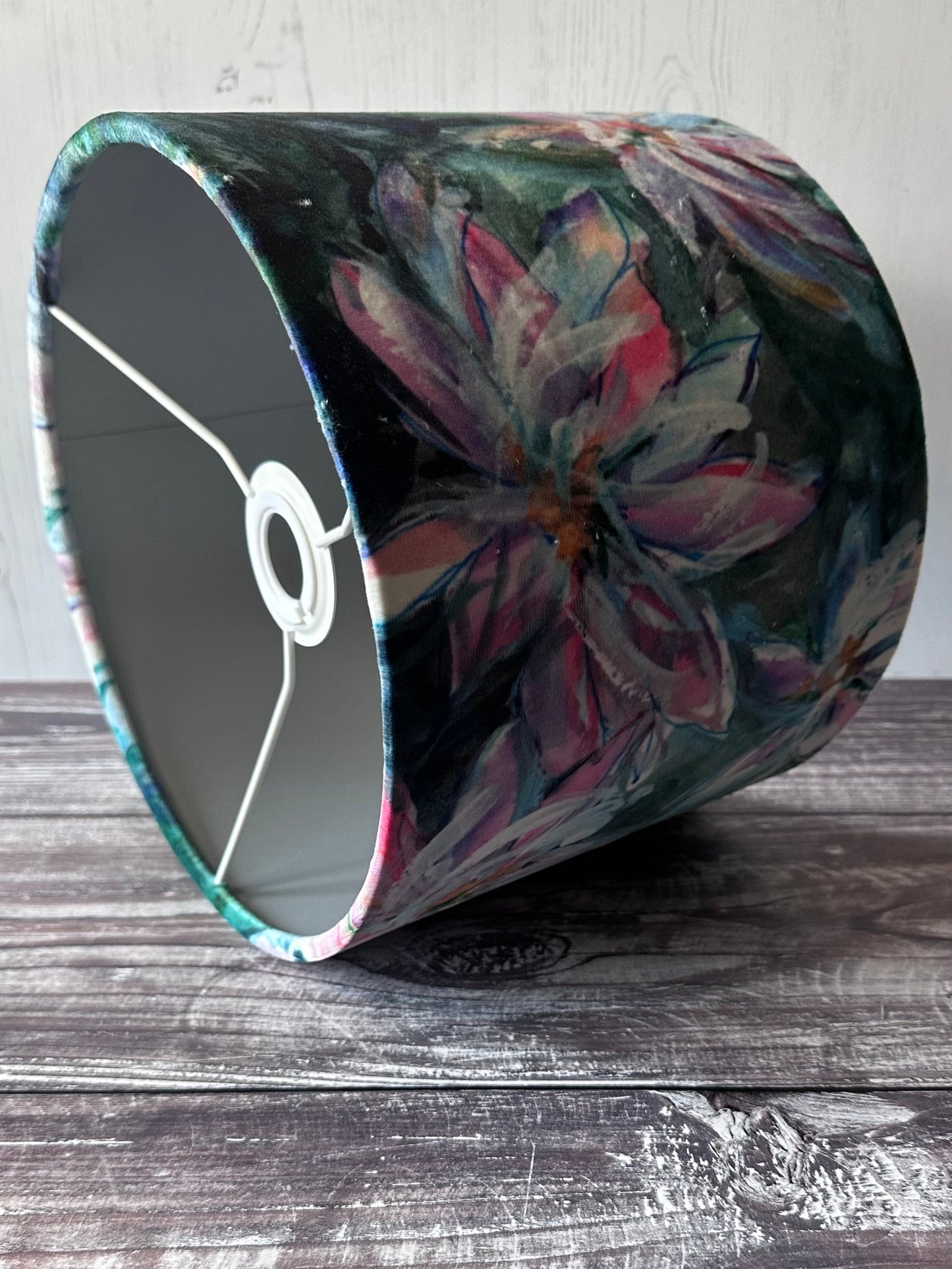 Waterlily velvet lampshade