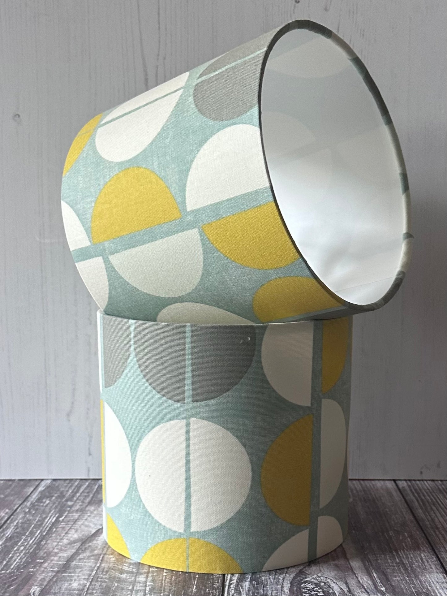 Retro Lampshade Blue & Yellow Circles