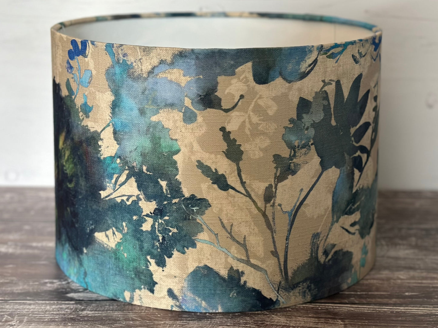 Blue watercolour flower lampshade