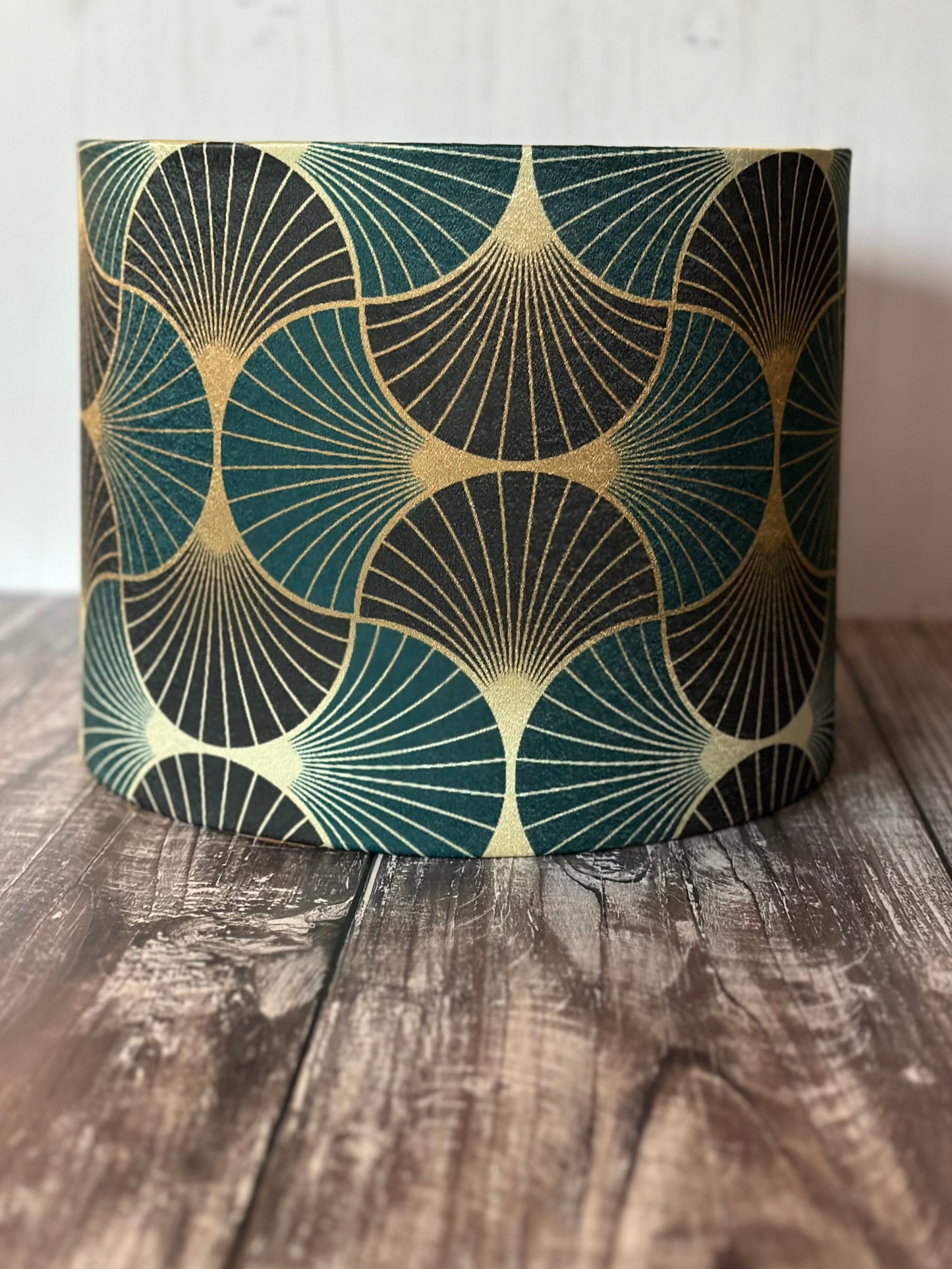 Art Deco Pattern Lampshade in Teal & Gold