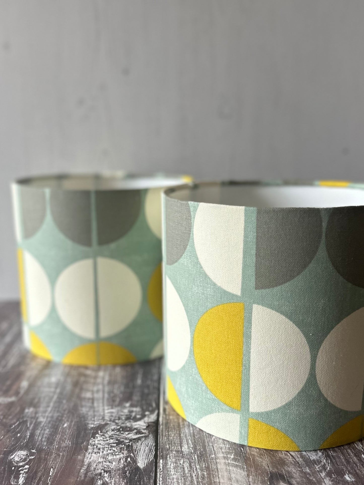 Retro Lampshade Blue & Yellow Circles