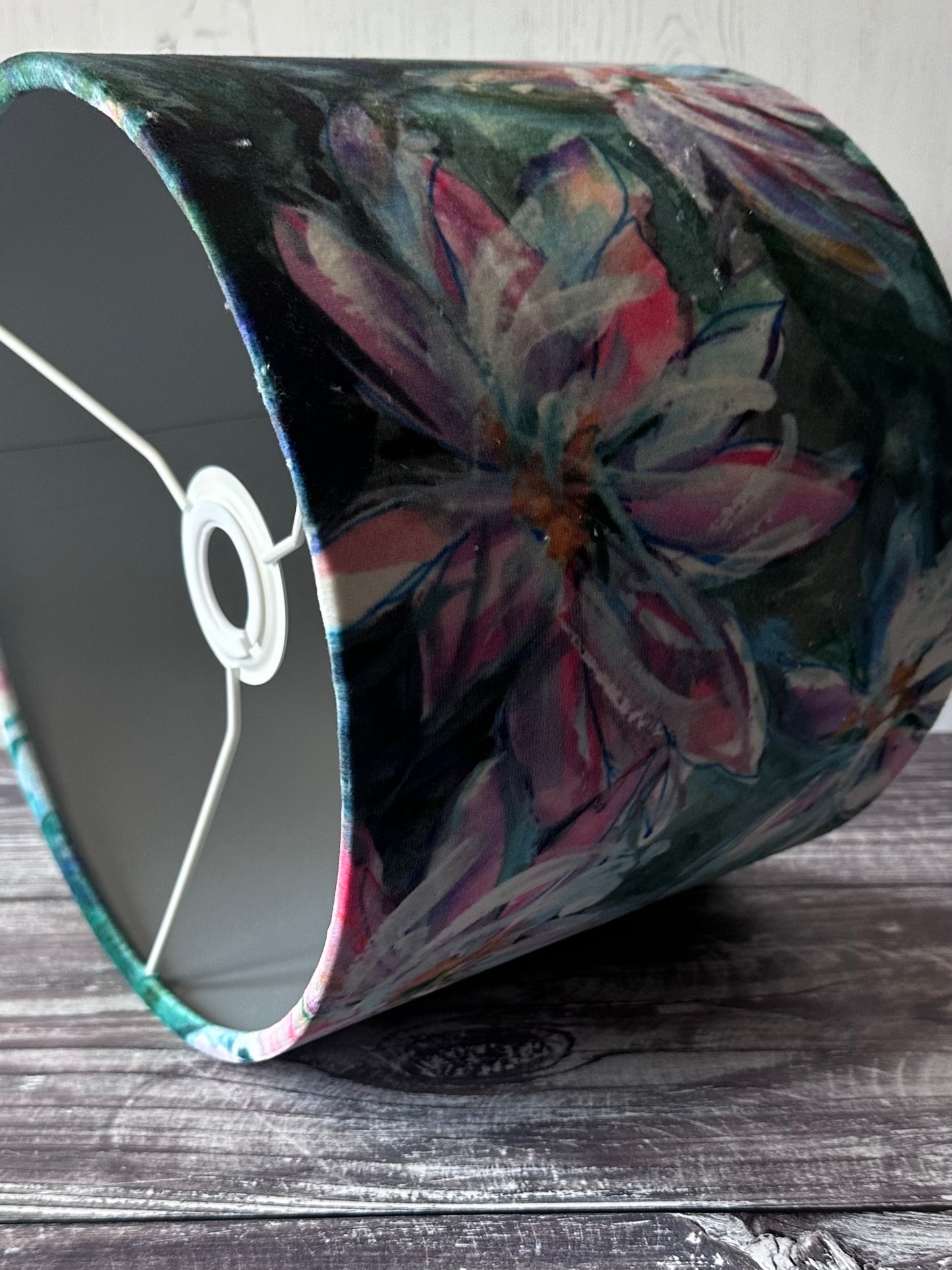 Waterlily velvet lampshade