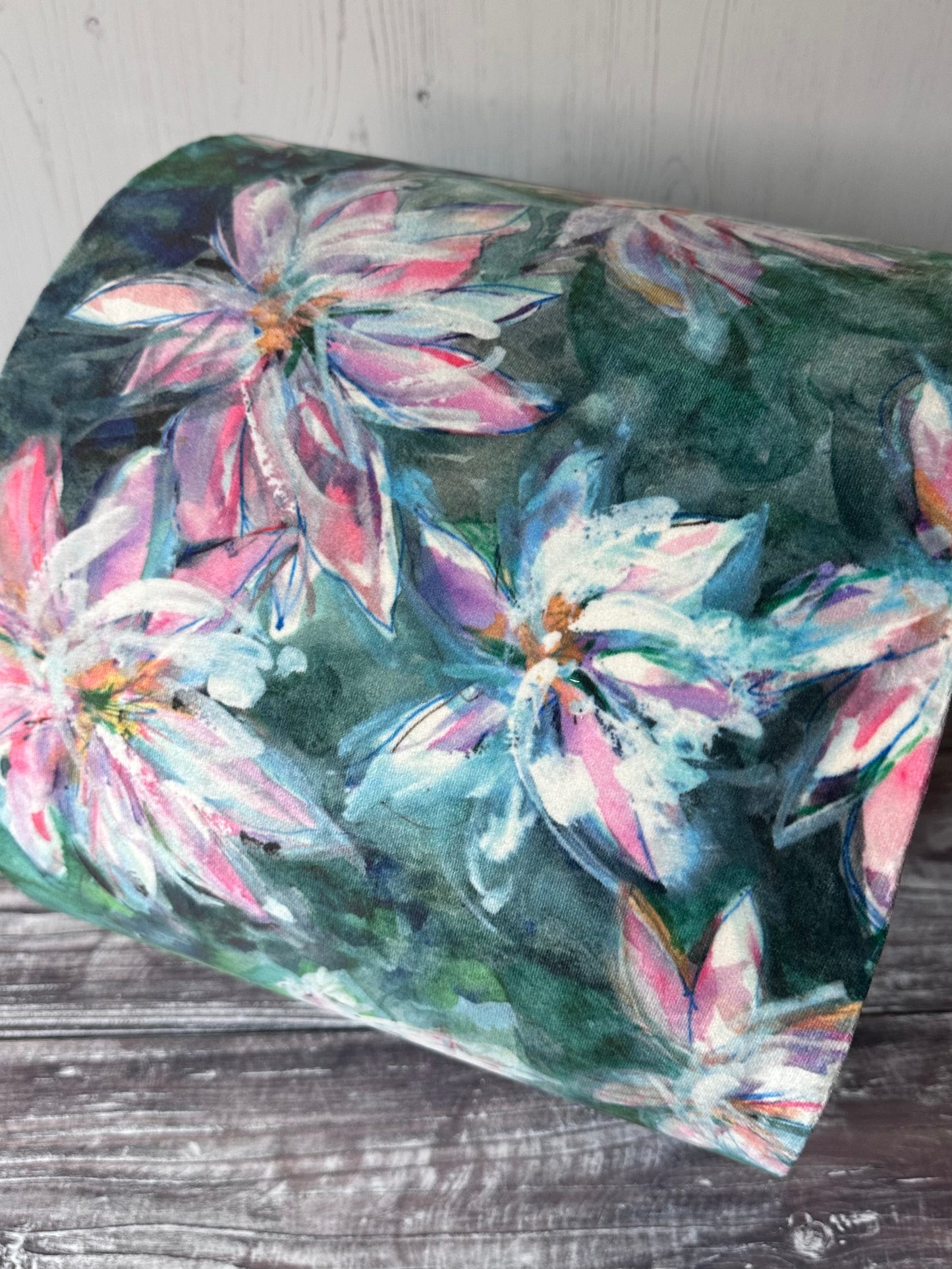 Waterlily velvet lampshade