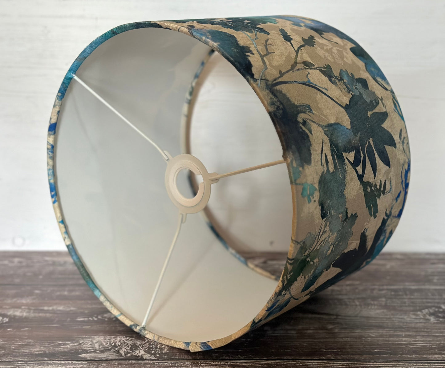 Blue watercolour flower lampshade