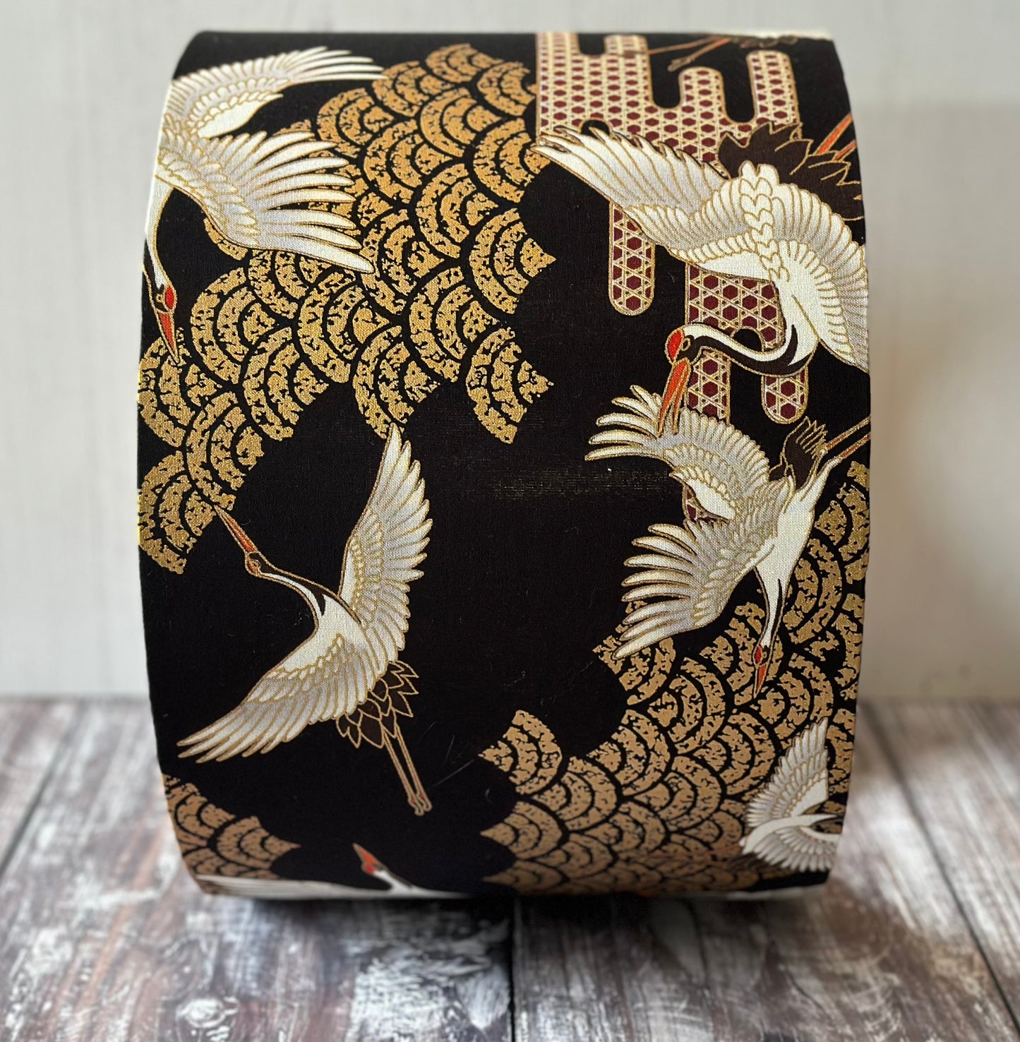 Black and Gold Crane lampshade