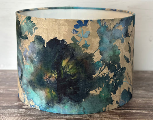 Blue watercolour flower lampshade