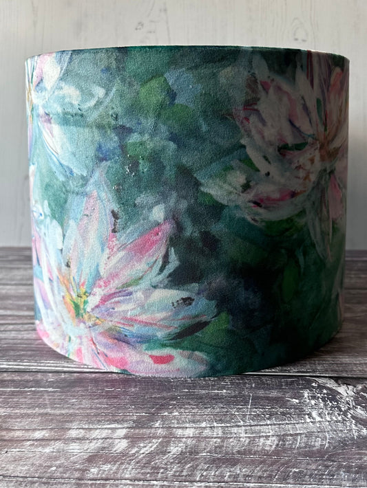 Waterlily velvet lampshade