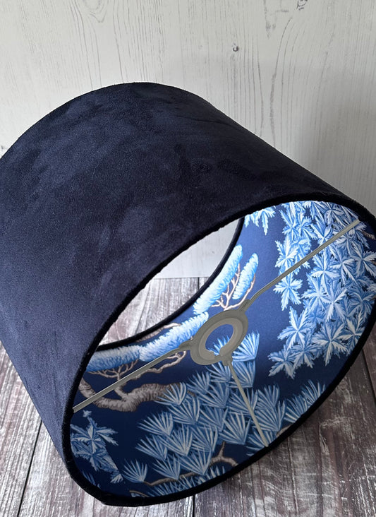 Double Sided Lampshade Blue Forest