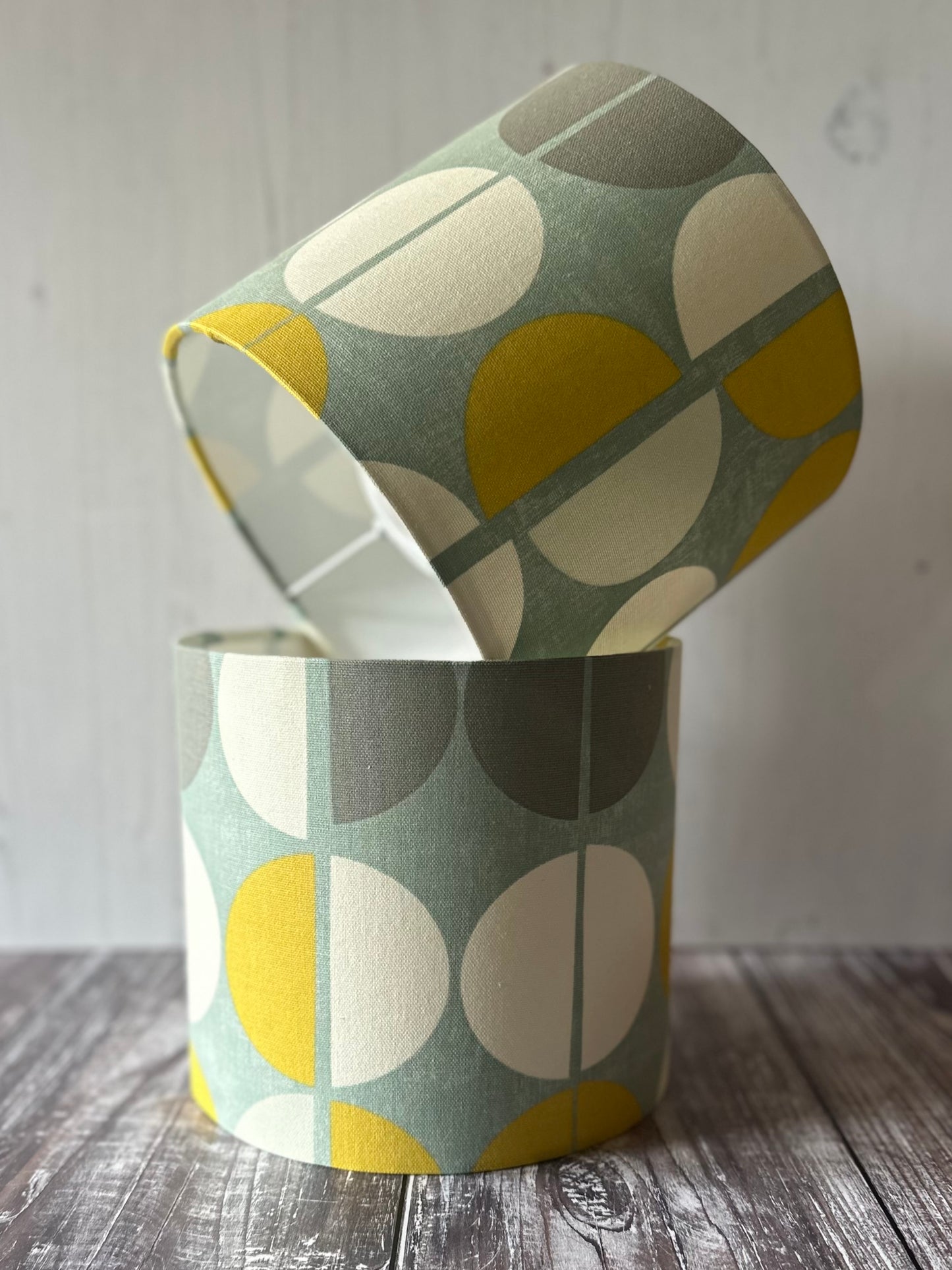 Retro Lampshade Blue & Yellow Circles