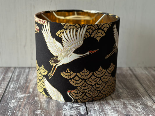 Black and Gold Crane lampshade