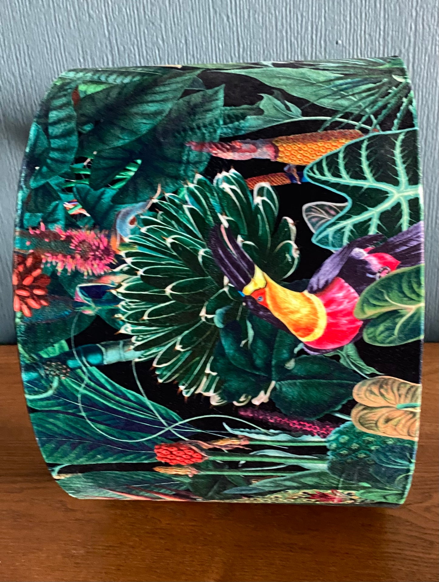 Jungle Birds Velvet Lampshade Black