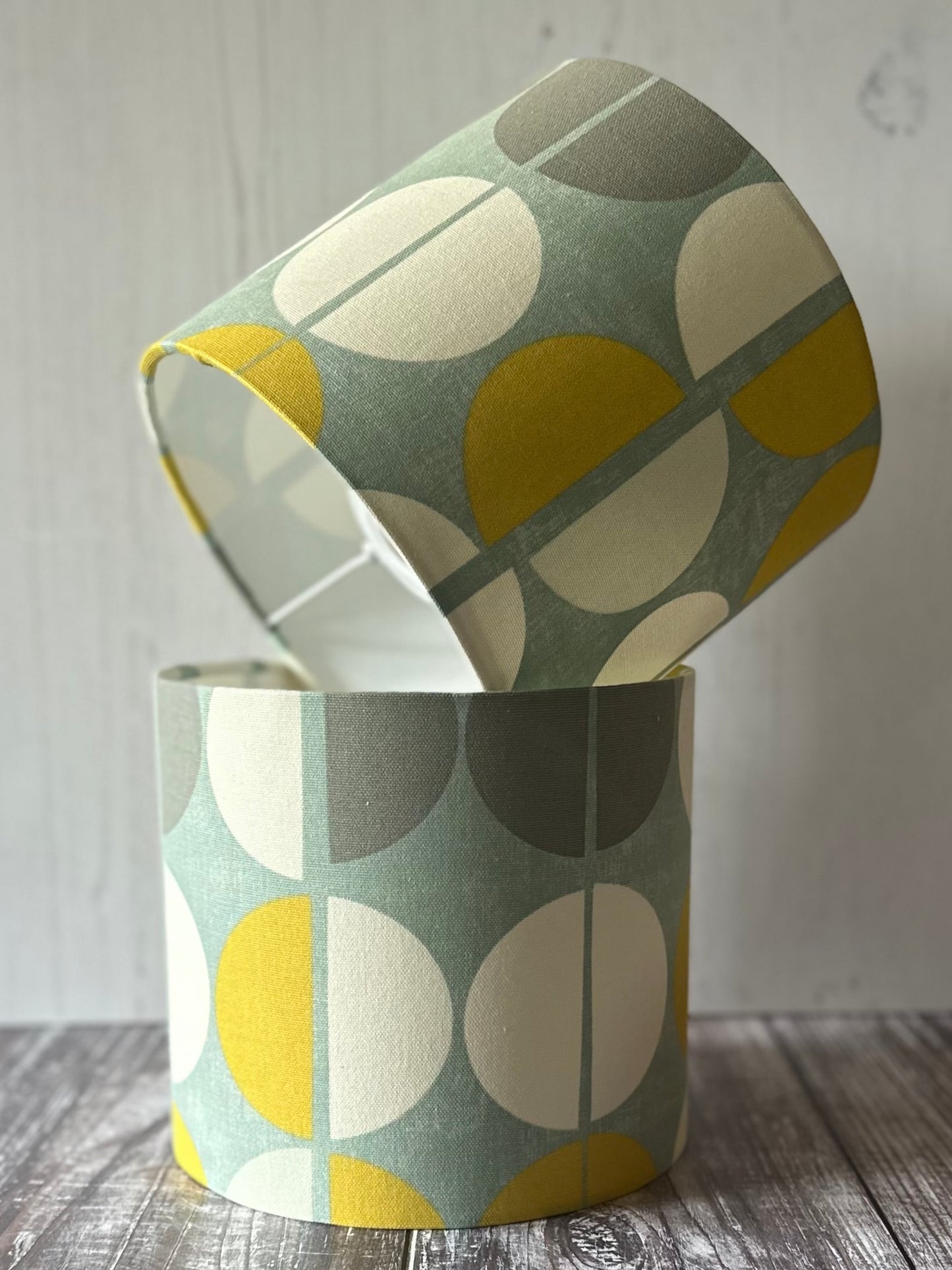 Retro Lampshade Blue & Yellow Circles