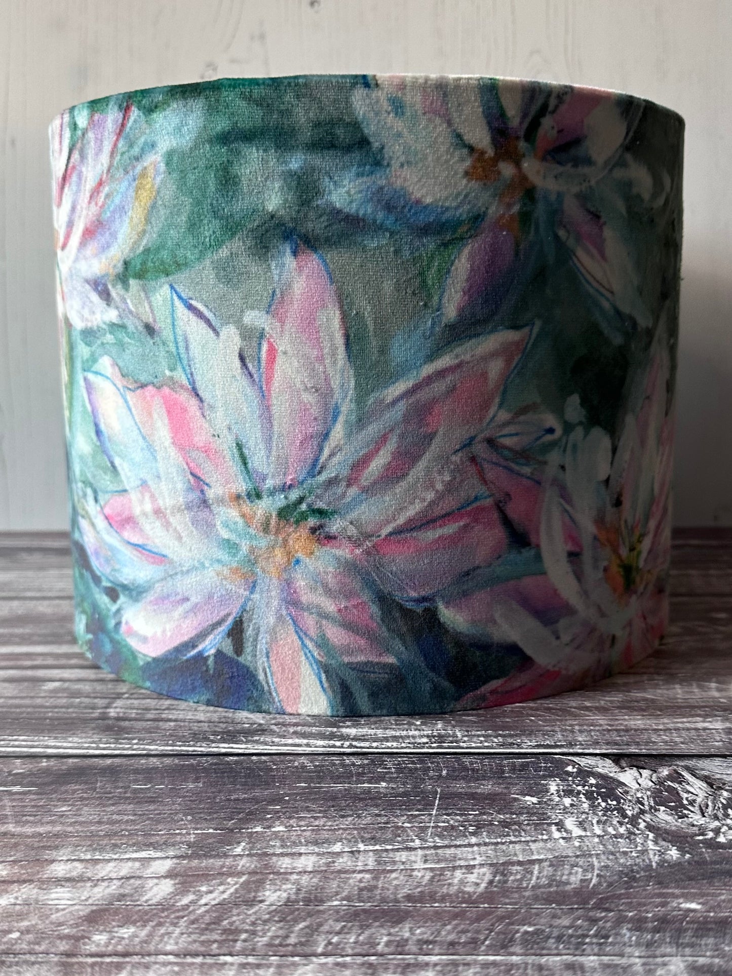 Waterlily velvet lampshade