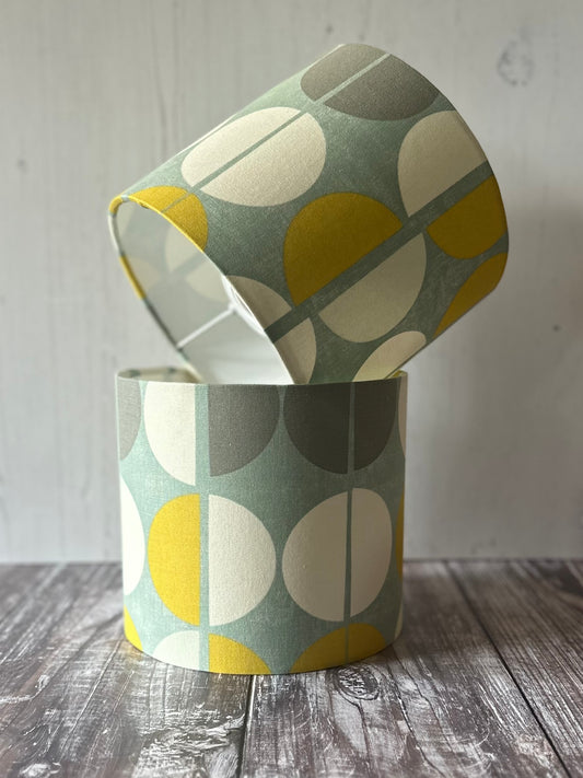 Retro Lampshade Blue & Yellow Circles