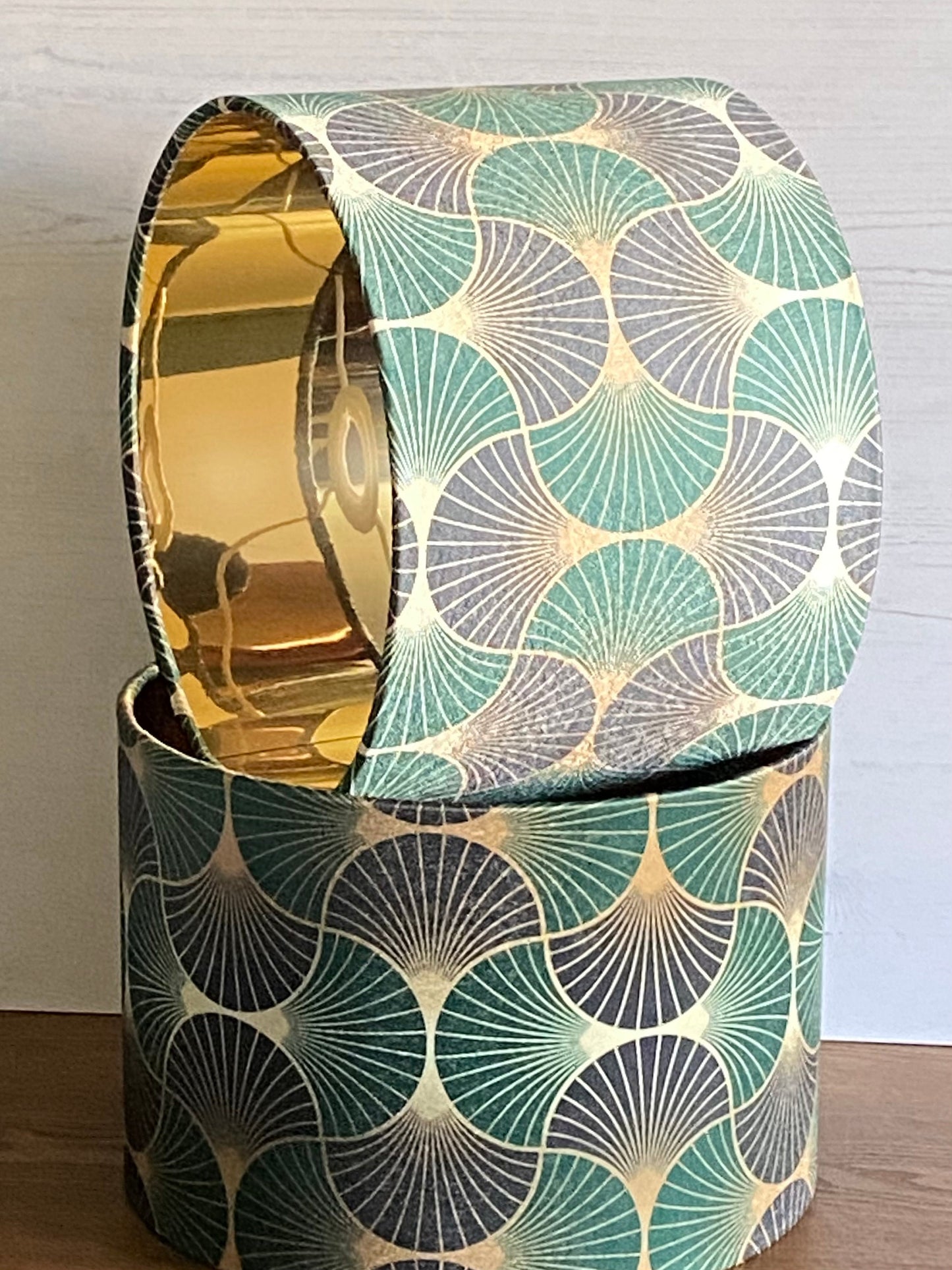 Art Deco Pattern Lampshade in Green, Pink or Teal