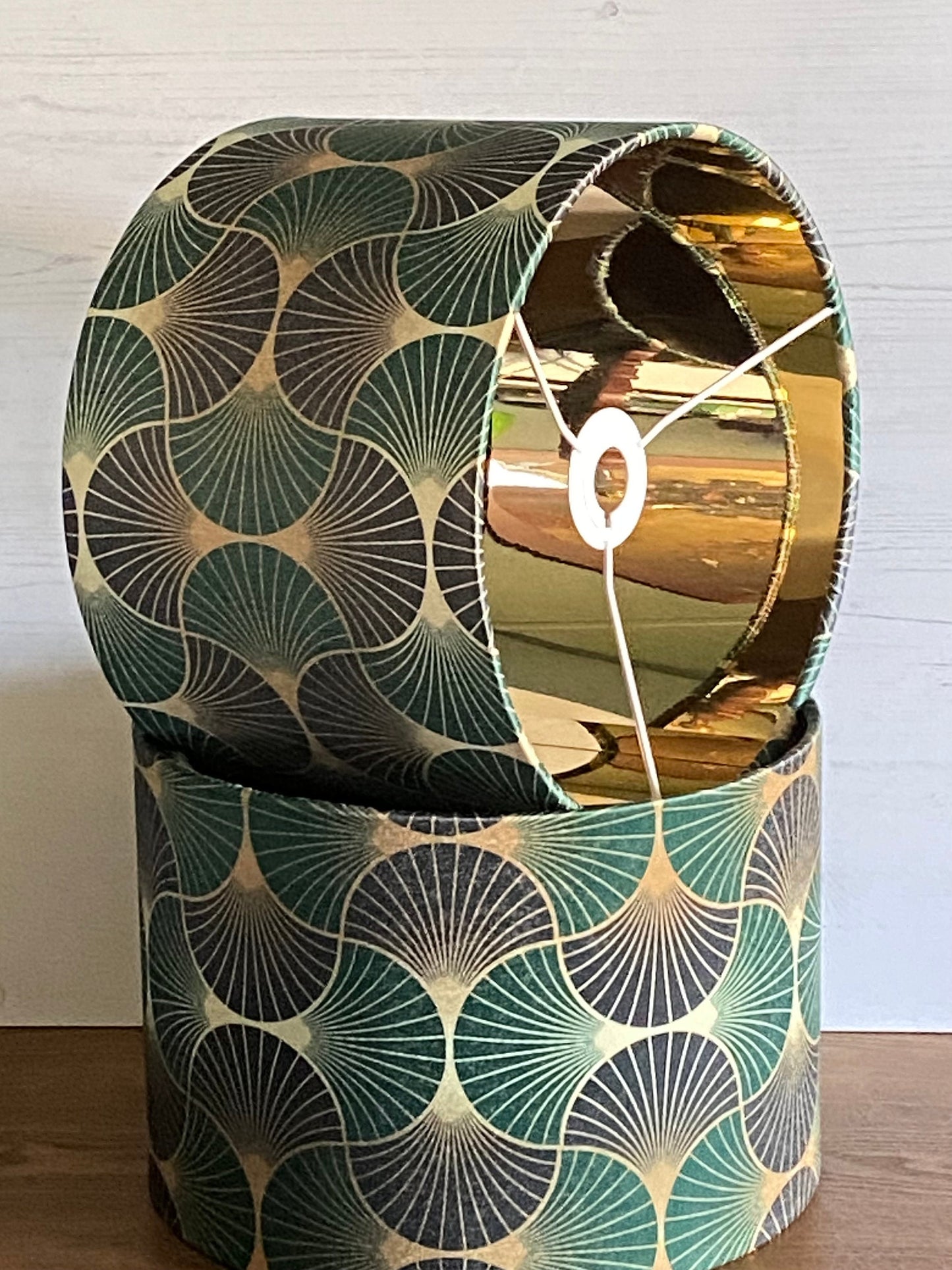 Art Deco Pattern Lampshade in Green, Pink or Teal