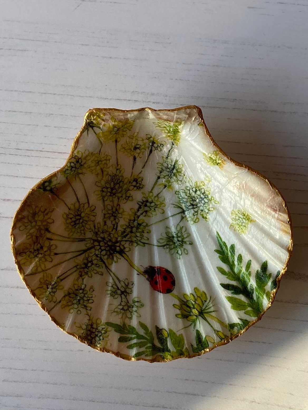 Shell trinket dish, handmade trinket dish, bridesmaid gift, shell ring dish, valentine gift idea, gold shell ring dish, vintage home ideas