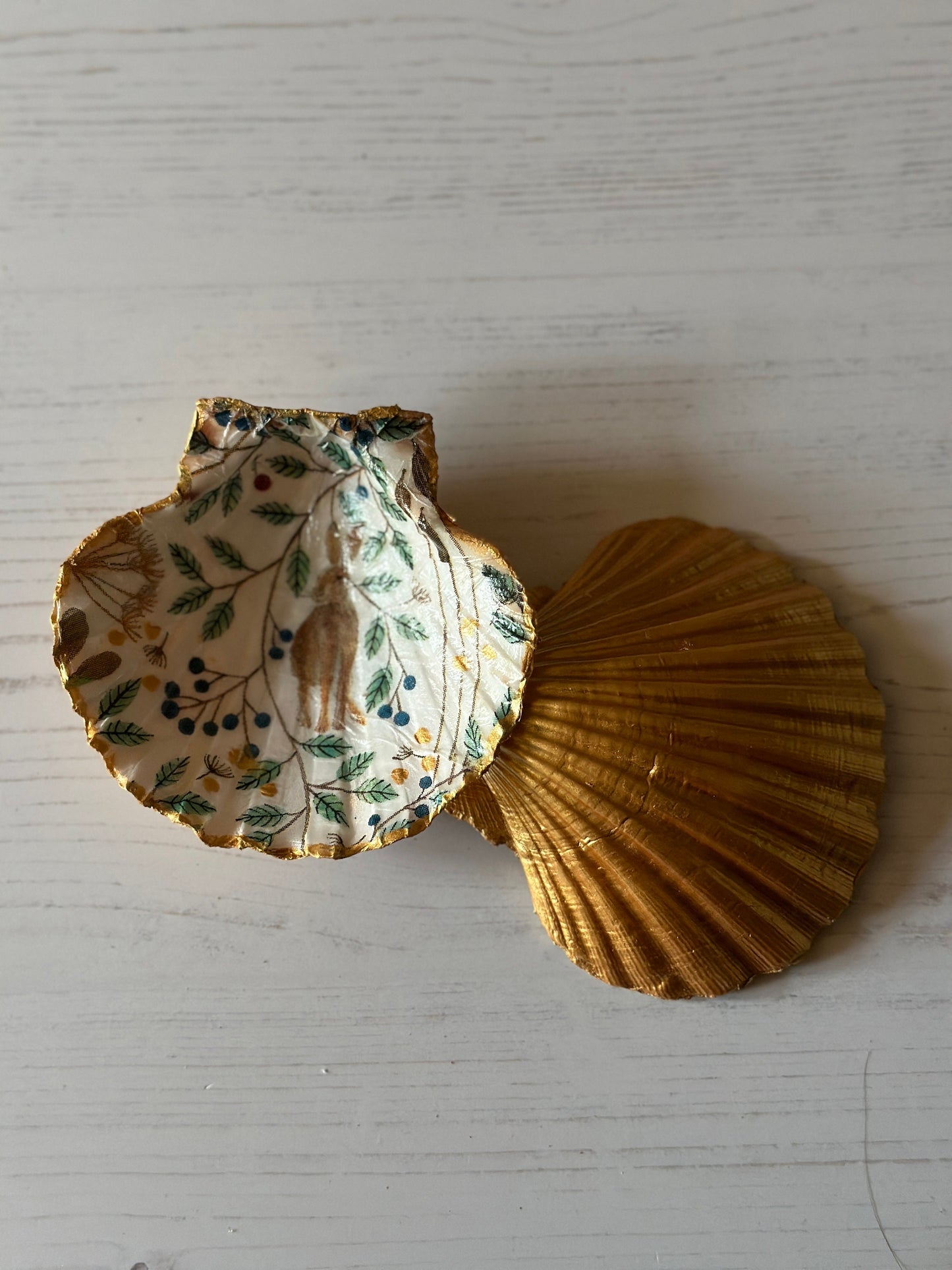 Shell trinket dish, handmade trinket dish, bridesmaid gift, shell ring dish, valentine gift idea, gold shell ring dish, vintage home ideas